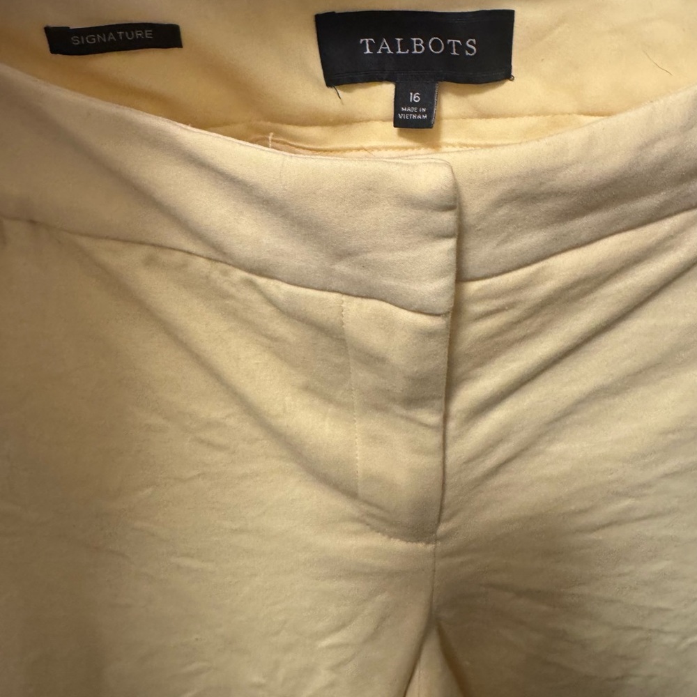 Talbots Light Yellow Signature Ankle/Cropped Trouser